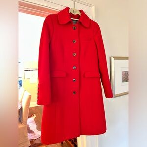 J Crew Red Wool Coat - Size 2